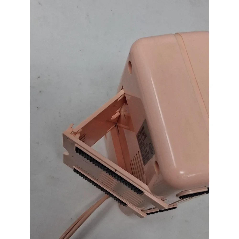 Vintage 80's Conair Kick-Standing Digital Alarm Clock Pink Peach Retro Works